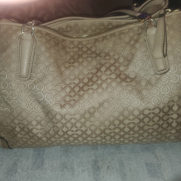 Coach Madison Op Art Pearlescent Fabric Carryall Shoulder Bag 30681 - Picture 4 of 16